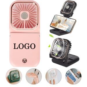 This portable small personal fan is foldable design, adjustable 180 degree folding on the table.