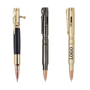 The Bullet brass bolt action ballpoint pen is a unique writing instrument that combines both style and functionality.