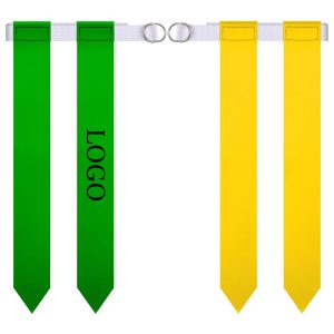 Flag football set promotes the game of football without the hard tackling that causes injuries.