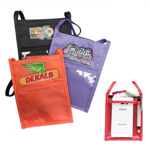 Made of 80-gram non-woven, coated water-resistant polypropylene, this neck wallet is sturdy for continuous use.