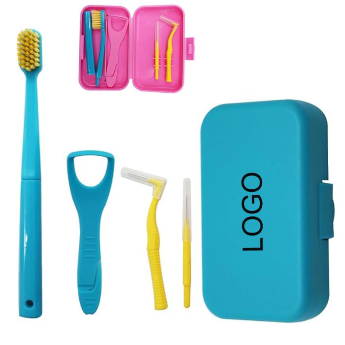 Elevate your dental hygiene routine with this convenient 4-piece dental cleaning set, neatly packaged in a sleek storage box for on-the-go use.