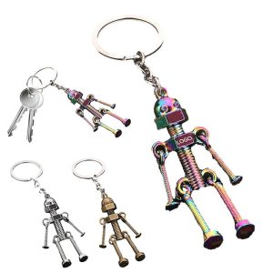 Add a touch of creativity to your keys with this Vintage Mechanical Screw Robot Keychain.