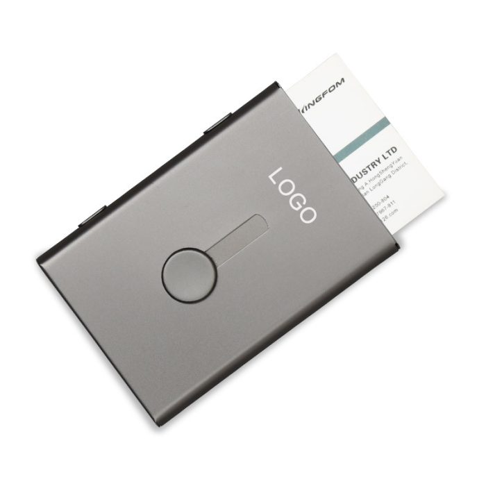 Crafted from premium aluminium, this business card holder boasts a sleek, sturdy, and long-lasting design that exudes elegance and professionalism.