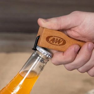 Looking for a unique and practical promotional item? Look no further than this charming mini beach wood bottle opener!