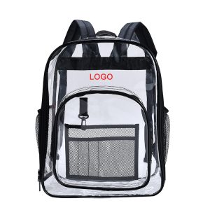 Our clear backpack is made from eco-friendly 0.4mm clear PVC material. It's incredibly versatile with a zippered main compartment perfect for 15.6" laptops, books, snacks, and more.