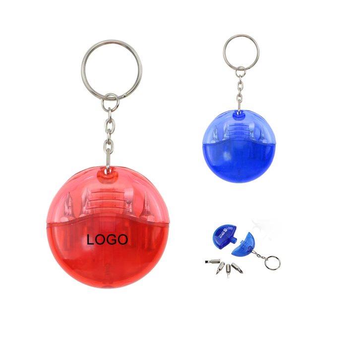 Introducing the versatile Mini 4-in-1 Screwdriver Tool Set, complete with a convenient split key ring for easy transportation.