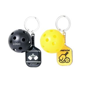 Elevate your style with this stunning keychain set, crafted with a durable zinc alloy paddle and a vibrant plastic ball.