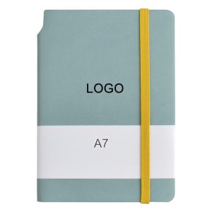 The soft touch leatherette hardcover protects A7 notebooks from bending.