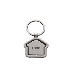 Elevate your branding with our exquisite house-shaped metal keychain, boasting a stunning shiny finish.