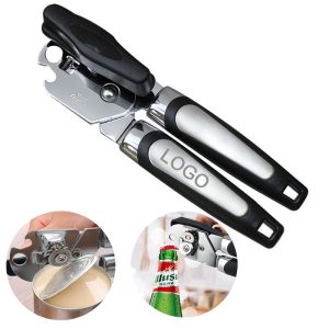 The can opener has an oversized rotary knob and the stainless steel cutting blade stays sharp,leaving smooth, no sharp and clean edges, no metal shavings, keeping food clean and finger safe,can be used to open cans of all sizes.