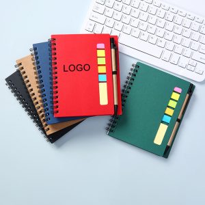 Introducing the stylish Kraft Paper Spiral Sticky Notes Notebook with Pen!