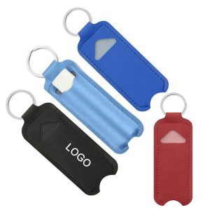 Elevate your lipstick game with this chic PU Leather case complete with a convenient keyring for on-the-go touch-ups.